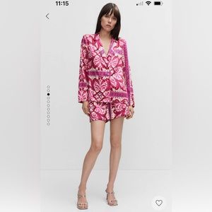 NWT Mango satin shorts suit